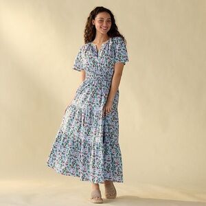 Kate and Sam Cracker Barrel STRAWBERRY PRINT TIER BLUE DRESS Small